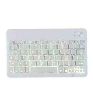 78 Keys 10 Inch RGB Colorful Backlit Bluetooth Keyboard For Mobile Phone / Tablet(White)