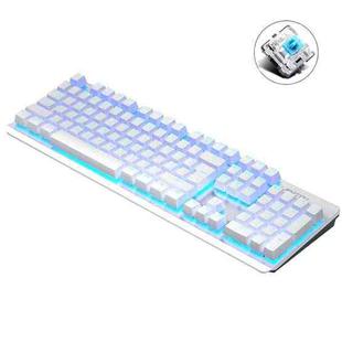LANGTU G800 104 Keys Office Gaming Mechanical Luminous Wired Keyboard,Cable Length:1.5m(White Green Shaft Ice Blue Light)