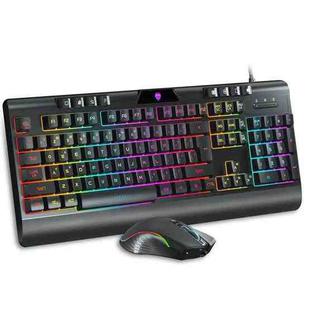 LANGTU V9000 RGB Luminous Wired Keyboard And Mouse Set, Cable Length: 1.5m, Color: RGB Black