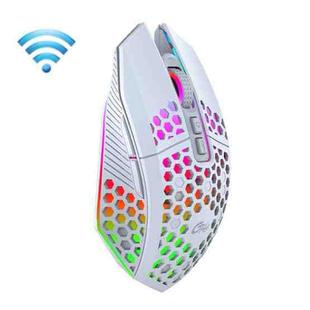 FMOUSE  X801 8 Keys 1600DPI Hollow Luminous Gaming  Office Mouse,Style: White Wireless Rechargeable