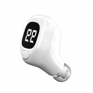 F6 Bluetooth Headset Mini Invisible Ear Business Digital Display Earphone(White)