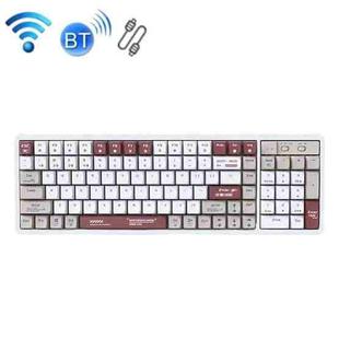 LANGTU LT-L8 102 Keys Three-Mode Mechanical Office Game Wireless Keyboard(Gray White)