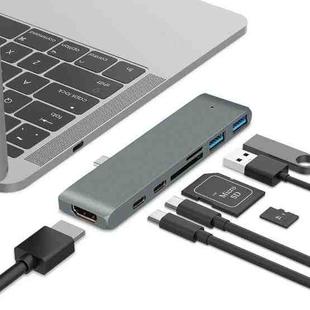 TYPE-C To 4K HDMI HUB Docking Station TF/SD Card Reader For MacBook Pro(Grey)