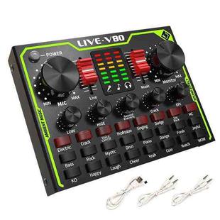 V80 Live Sound Card Set Mixing Console,Style: Only Sound Card