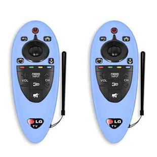 2 PCS Remote Control Dustproof Silicone Protective Cover For LG AN-MR500 Remote Control(Night Light Blue)