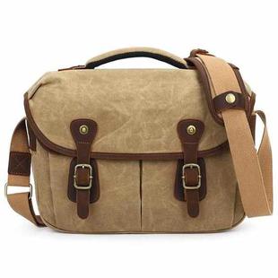 Outdoor Crossbody Photography Bag Vintage Waterproof Canvas Camera Bag(LR Khaki color)