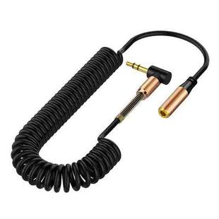 3.5mm Male To Female Spring AUX Extension Cable Speaker Audio Cable, Cable Length: 1.5m(Black)
