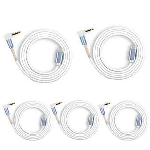 5 PCS Type-c/USB-c To 3.5mm Male Elbow Spring Audio Adapter Cable, Cable Length: 1m(White)