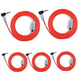 5 PCS Type-c/USB-c To 3.5mm Male Elbow Spring Audio Adapter Cable, Cable Length: 1m(Red)
