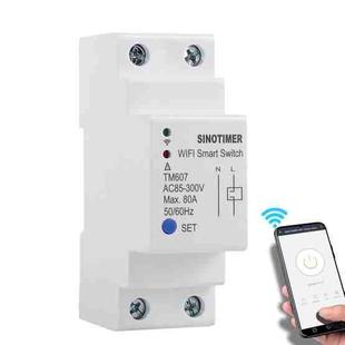 SINOTIMER TM607 Intelligent Wifi Timer Mobile App Home Rail Remote Control Time Switch 80A 85-300V