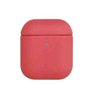 All-inclusive PU Earphone Protective Case For AirPods 1/2(Rose Red)