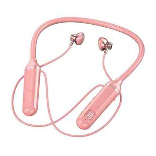 YD-36 Wireless Bluetooth Neck-mounted Earphone with Digital Display Function(Pink)