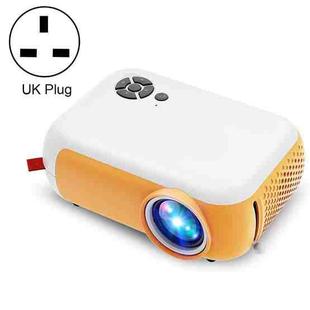 A10 480x360 Pixel Projector Support 1080P Projector ,Style: Basic Model White Yellow (UK Plug)
