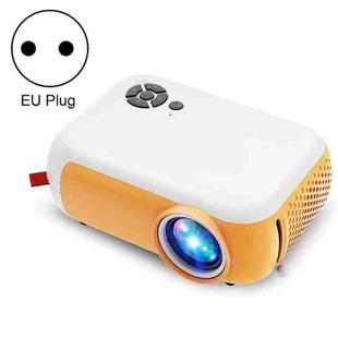 A10 480x360 Pixel Projector Support 1080P Projector ,Style: Basic Model  White Yellow (EU Plug)