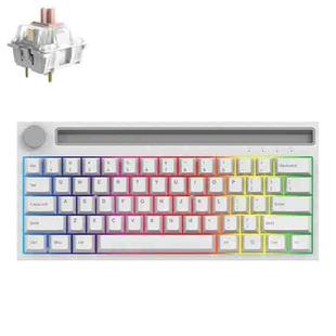 Ajazz K620T 62 Keys Bluetooth Wireless Dual Mode Mechanical Keyboard, Style: Pink Shaft (White)