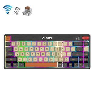Ajazz K690T 69-key Wireless+Bluetooth+Wired Mechanical RGB Gaming Office Keyboard(Tea Shaft)