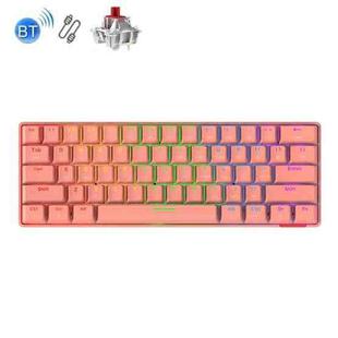 Ajazz STK61 61 Keys Dual Mode Wireless Bluetooth Mechanical Keyboard(Red Shaft Red Gorge)