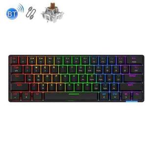 Ajazz STK61 61 Keys Dual Mode Wireless Bluetooth Mechanical Keyboard(Tea Shaft Black)