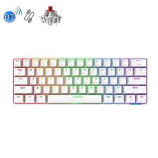 Ajazz STK61 61 Keys Dual Mode Wireless Bluetooth Mechanical Keyboard(Red Shaft White)