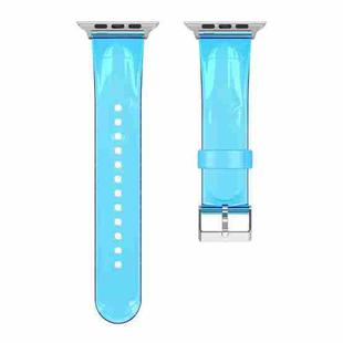 TPU Fuel Injection Watch Band For Apple Watch Series 7 41mm /6&SE&5&4 40mm /3&2&1 38mm(Transparent Blue)