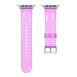 TPU Fuel Injection Watch Band For Apple Watch Series 7 41mm /6&SE&5&4 40mm /3&2&1 38mm(Transparent  Pink Purple)