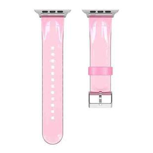 TPU Fuel Injection Watch Band For Apple Watch Series 7 41mm /6&SE&5&4 40mm /3&2&1 38mm(Transparent  Pink)