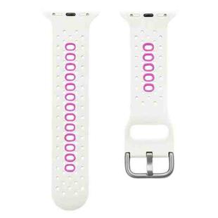 Silicone Porous Watch Bands For Apple Watch Series 4&5&6, Specification: 44mm (White+Purple)