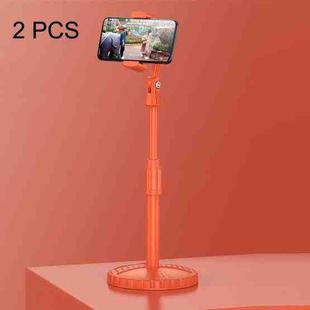 2 PCS Multifunctional Live Telescopic Mobile Phone Desktop Bracket(Active Orange)