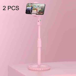 2 PCS Multifunctional Live Telescopic Mobile Phone Desktop Bracket(Cherry Blossom Pink)
