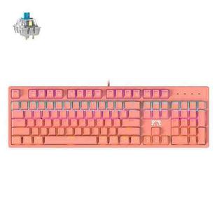 Ajazz STK131 104-Key Custom Macro Programmable RGB Keyboard, Cable Length:1.6m(Peach Red Blue Shaft)