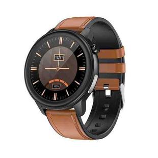 LOANIY E80 1.3 Inch Heart Rate Detection Smart Watch, Color: Brown Leather