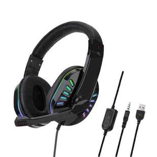 SOYTO SY755 Colorful RGB Lighting Computer Gaming Headset, Cable Length: 2m(Black)