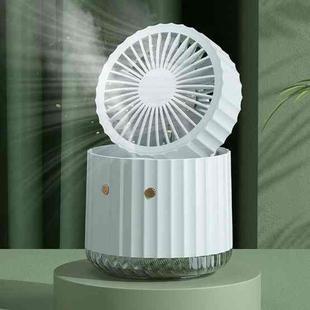 PW01 USB Water Cooling Mini Fan Desktop Turbo LED Spray Humidifying Air Cooler(White)