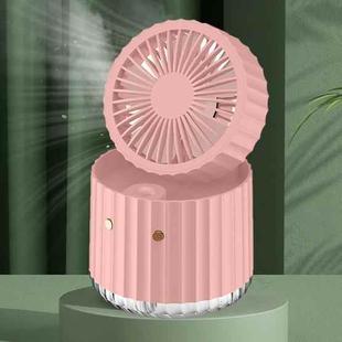 PW01 USB Water Cooling Mini Fan Desktop Turbo LED Spray Humidifying Air Cooler(Pink)