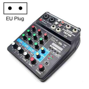TEYUN A4 4-way Small Microphone Digital Mixer Live Recording Effector(EU Plug)