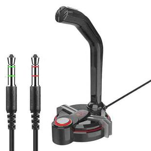 F18 Dual Interface Computer Microphone with Phone Stand Function(3.5 Version Black Red)