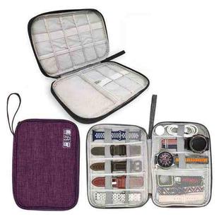 Travel Portable Strap Data Cable Storage Bag(Purple)