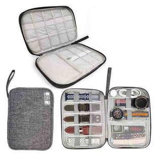 Travel Portable Strap Data Cable Storage Bag(Grey)