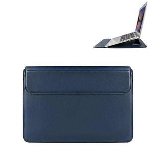 PU08DZ Leather Laptop Liner Bag with Stand Function, Size: 13.3 inches(Sapphire Blue)