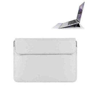 PU08DZ Leather Laptop Liner Bag with Stand Function, Size: 13.3 inches(Silver Gray)