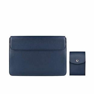 PU08DZ Leather Laptop Liner Bag with Stand Function, Size: 13.3 inches(Sapphire Blue with Bag)