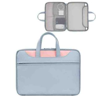 Baona BN-Q006 PU Leather Full Opening Laptop Handbag For 11/12 inches(Sky Blue+Pink)