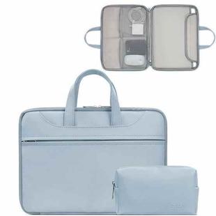 Baona BN-Q006 PU Leather Full Opening Laptop Handbag For 11/12 inches(Sky Blue+Power Bag)