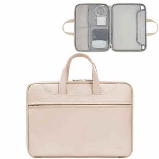 Baona BN-Q006 PU Leather Full Opening Laptop Handbag For 14 inches(Light Apricot Color)