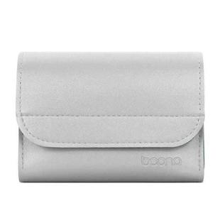 Baona BN-Q009 Small Leather Mouse Charger Storage Bag(Silver+Blue)