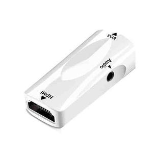 HDMI To VGA Connector Video Adapter With Audio Cable, Color: White Base