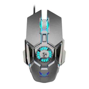 Zerodate G22 6 Keys Fan Cooled RGB Lighted Gaming Mice, Cable Length: 1.5m(Gray)