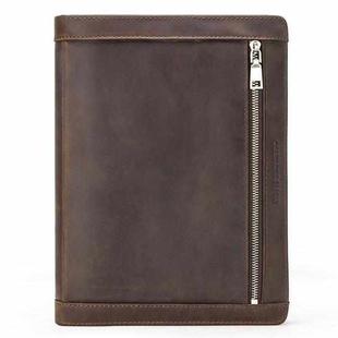 Crazy Horse Leather Pen Slot Zipper Multifunctional Tablet Cover For IPad Pro 9.7/10.5/11 Inch(Light Brown)