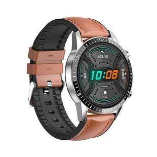 I9 1.3 Inch Heart Rate/Blood Pressure/Blood Oxygen Monitoring Watch, Color: Brown Leather