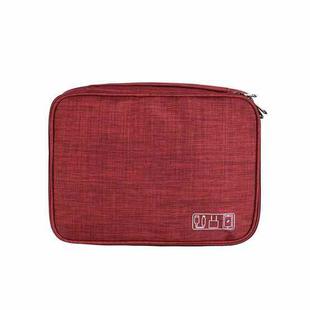 RH916 3 Layers Digital Collection Package Multi-Functional Data Cable Storage Package(Red Wine)